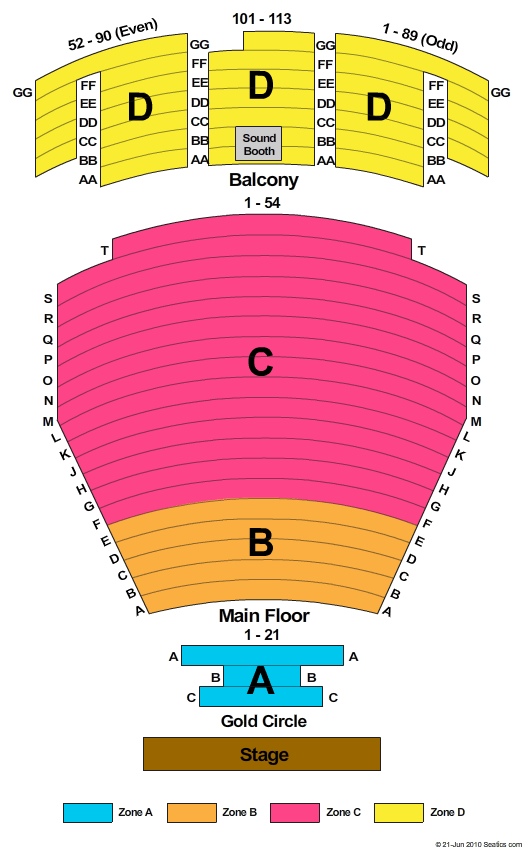 Hemmens Cultural Center End Stage Zone Seating Chart